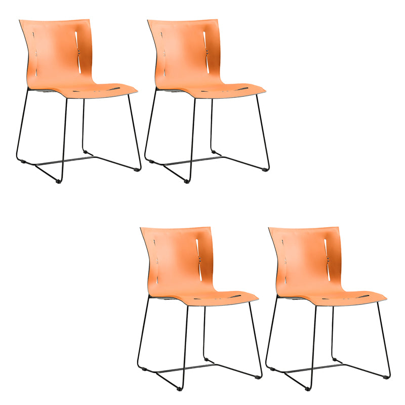 Metal Frame Dining Room Chair Indoor Faux Leather Dining Chair