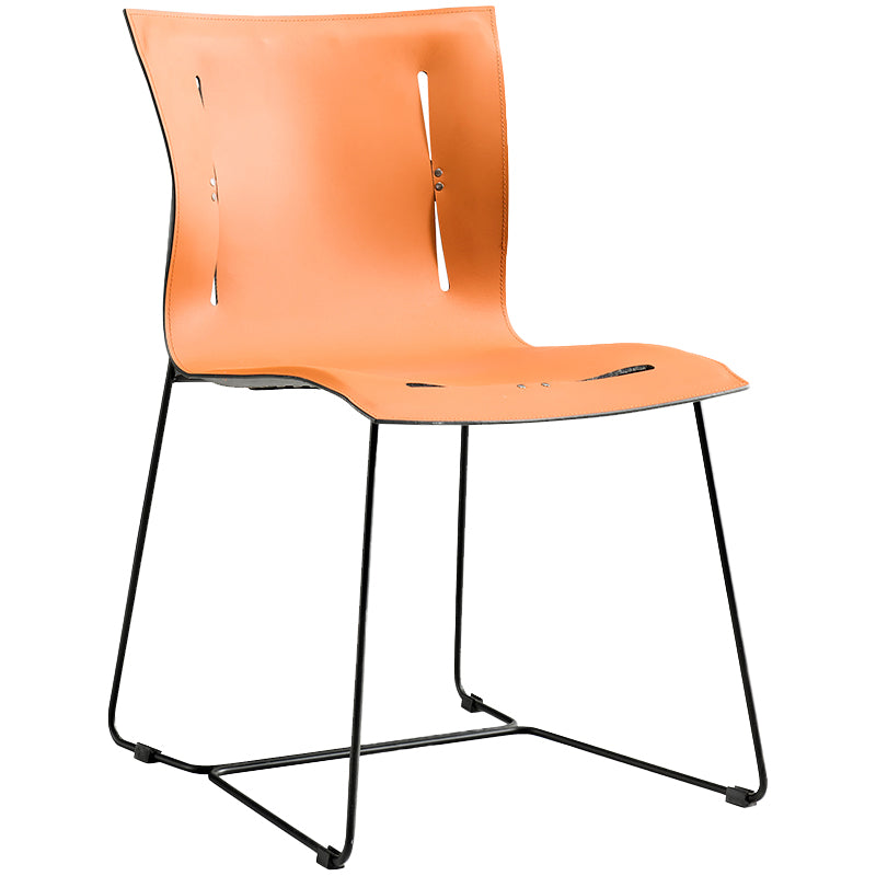 Metal Frame Dining Room Chair Indoor Faux Leather Dining Chair