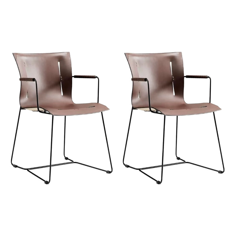 Metal Frame Dining Room Chair Indoor Faux Leather Dining Chair