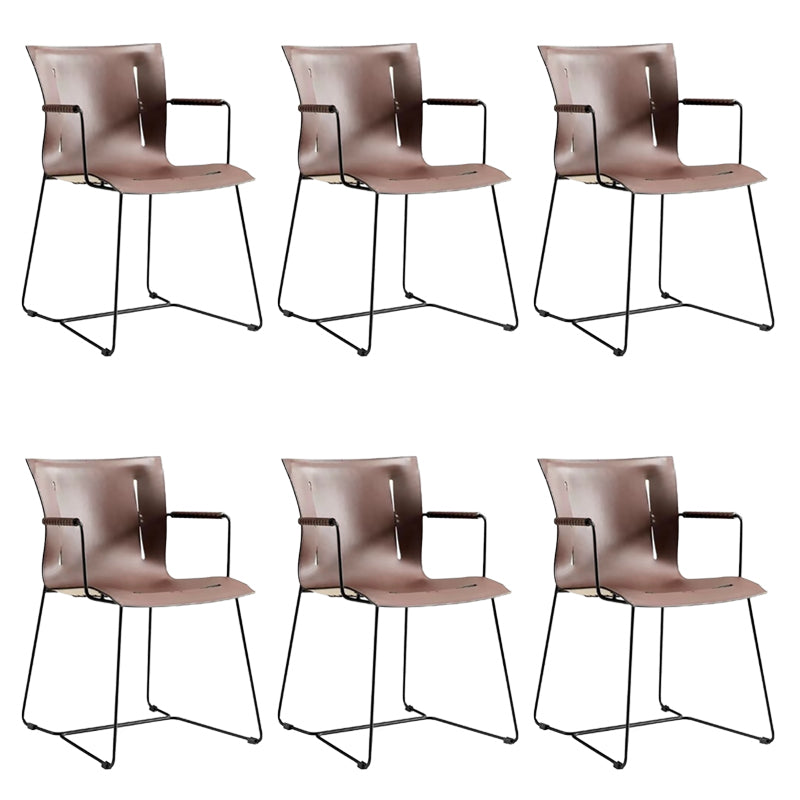 Metal Frame Dining Room Chair Indoor Faux Leather Dining Chair