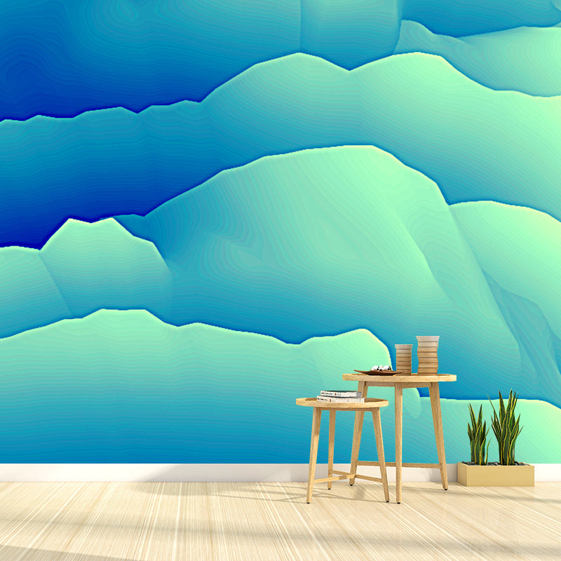 Abstract Style Illustration Mural Mildew Resistant Wallpaper Sleeping Room Wall Mural