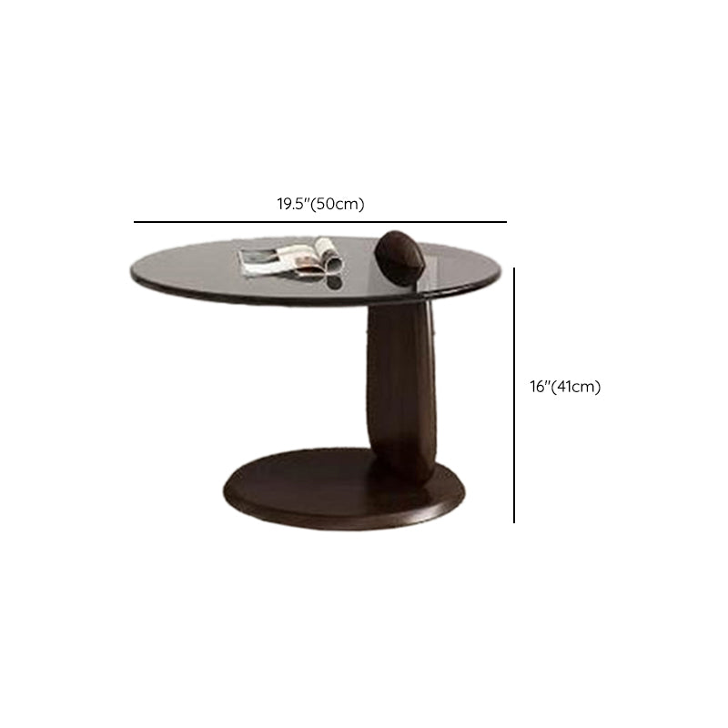 3 Legs Coffee Cocktail Table with Round Glass Top Contemporary