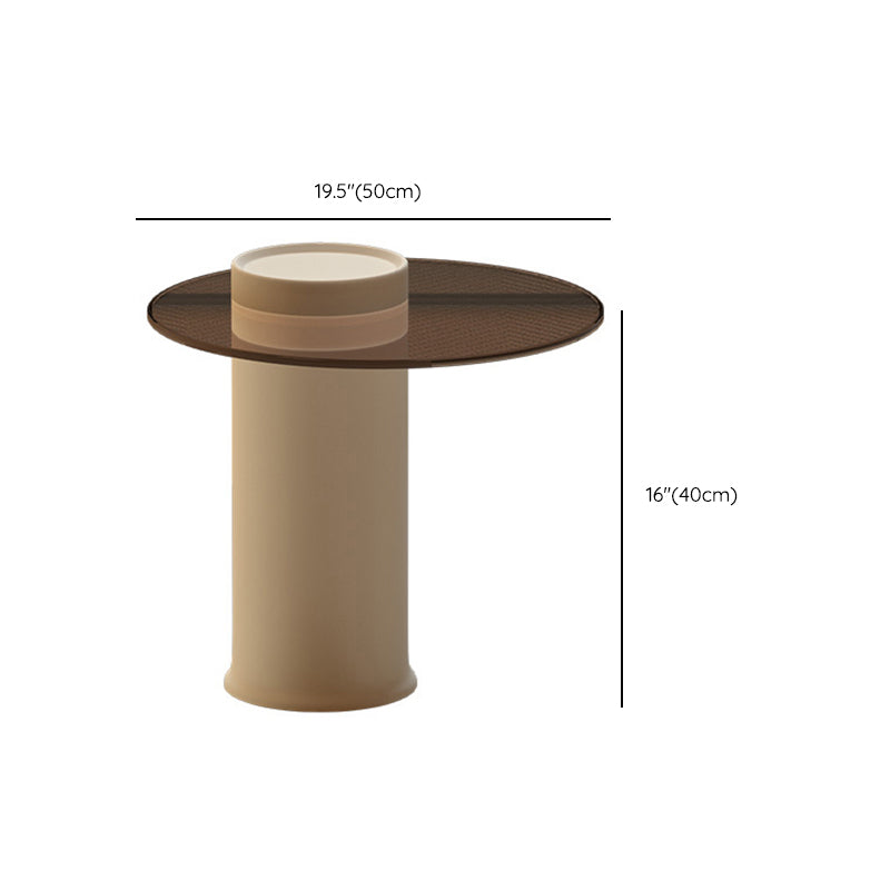 Slate/Wooden Top Coffee Cocktail Table Round Scandinavian Cream Color