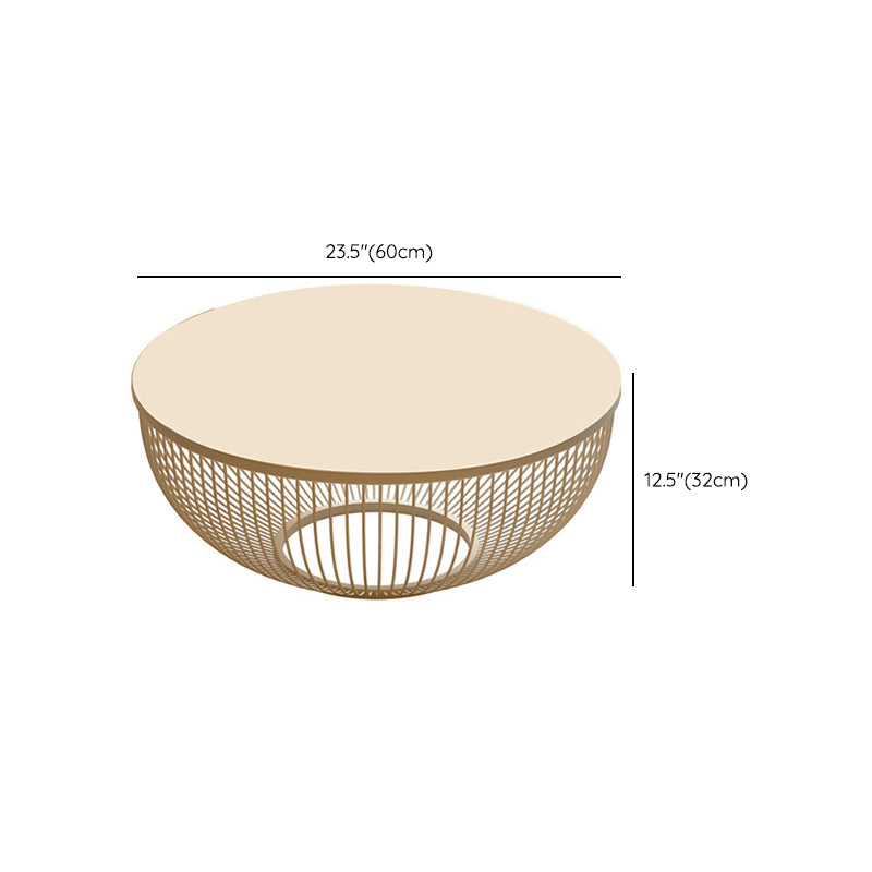 Slate/Wooden Top Coffee Cocktail Table Round Scandinavian Cream Color