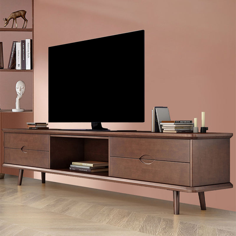 4 Legs Coffee or End Table with Storage Drawers Solid Wood Rectangle