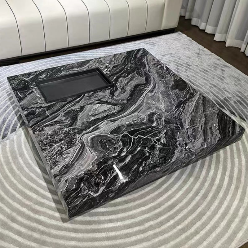 Block Coffee or End Table Contemporary Marble Square/Rectangle Prevent Scratches