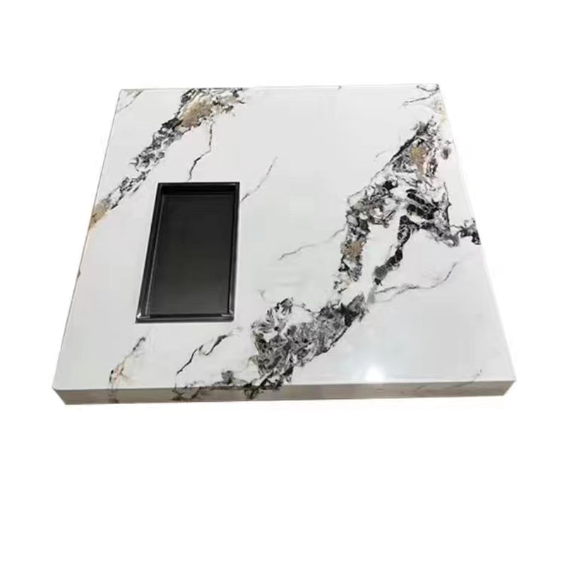 Block Coffee or End Table Contemporary Marble Square/Rectangle Prevent Scratches