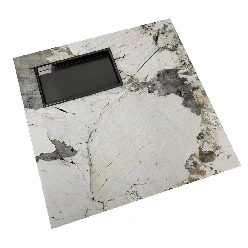 Block Coffee or End Table Contemporary Marble Square/Rectangle Prevent Scratches