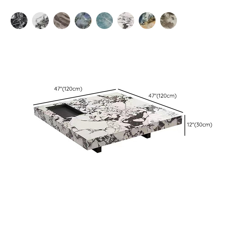 Block Coffee or End Table Contemporary Marble Square/Rectangle Prevent Scratches