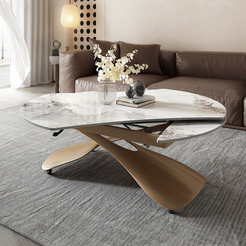 Slate Coffee Cocktail Table with Lift Top Contemporary X-Base