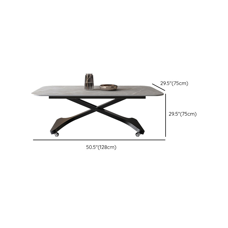 Slate Coffee Cocktail Table with Lift Top Contemporary X-Base