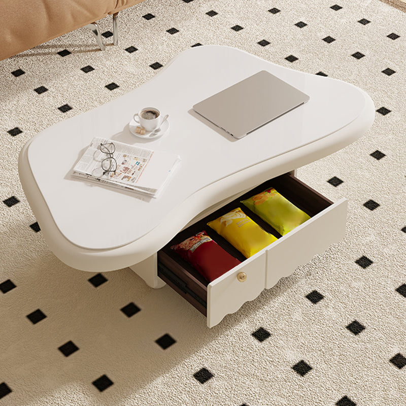Slate Coffee Cocktail Table with Storage Drawers White Block Contemporary