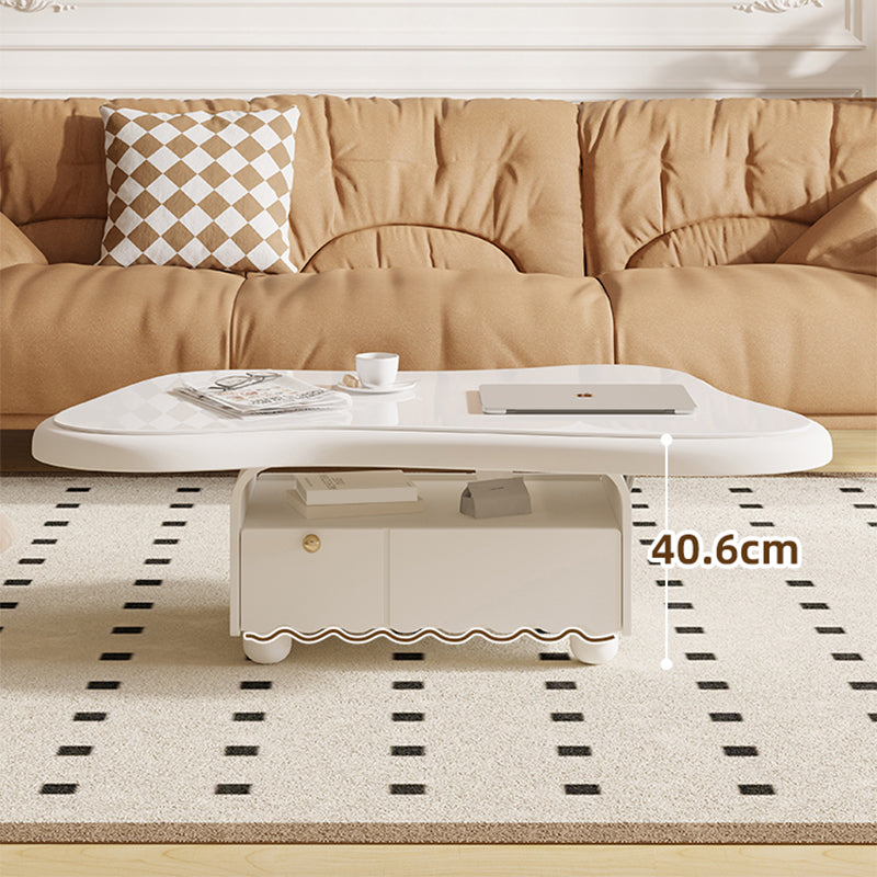 Slate Coffee Cocktail Table with Storage Drawers White Block Contemporary