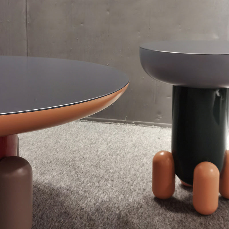 Scandinavian Round Coffee Table Abstract Base Cocktail Table