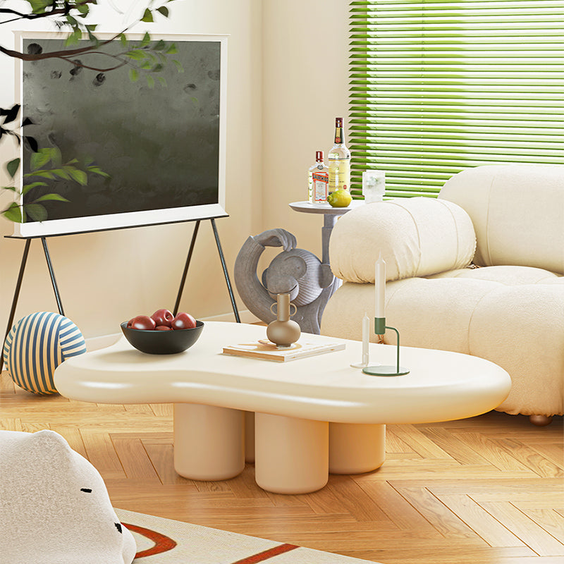 Modern 4 Legs Cocktail Table Glam Wooden Geometric Coffee Table