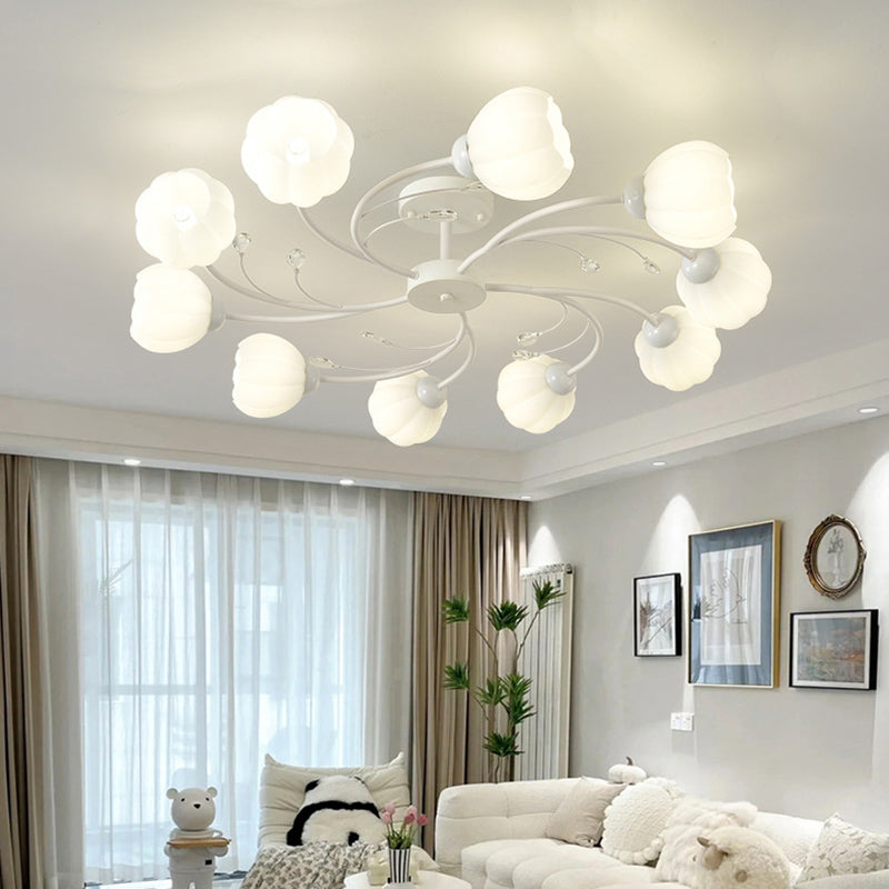 Modern Simple Ball Shape Ceiling Light with Glass Shade for Bedroom