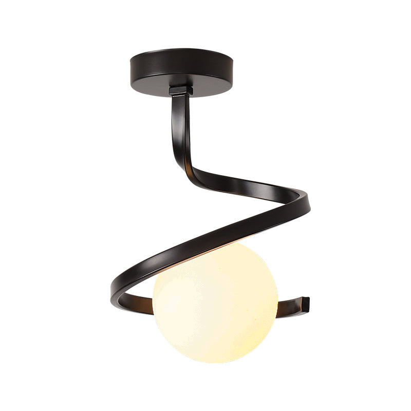 Spherical Ceiling Mount Light 1-Light Modern Round with Glass Shade for Aisle