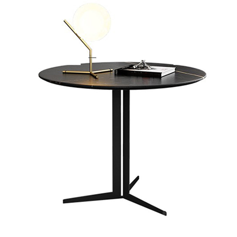 Contemporary Metal Corner Table Pedestal Round Side Accent Table with Pedestal Base