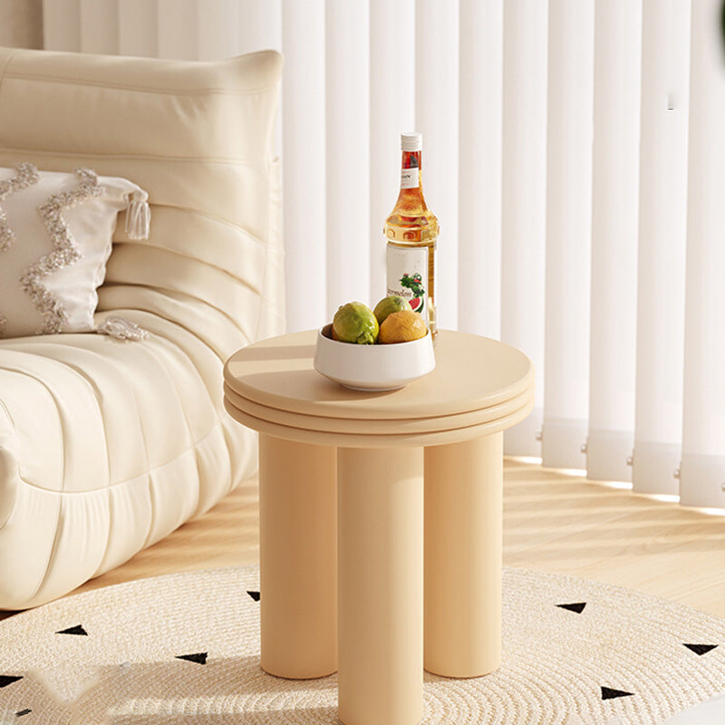 Modern Round Side Table 3 Legs End Table with Round Wood Top