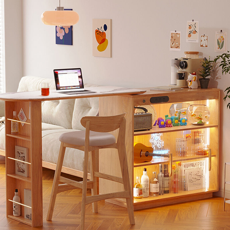 Modern Style Stone Rectangle Bar Stool Table Table for Living Room