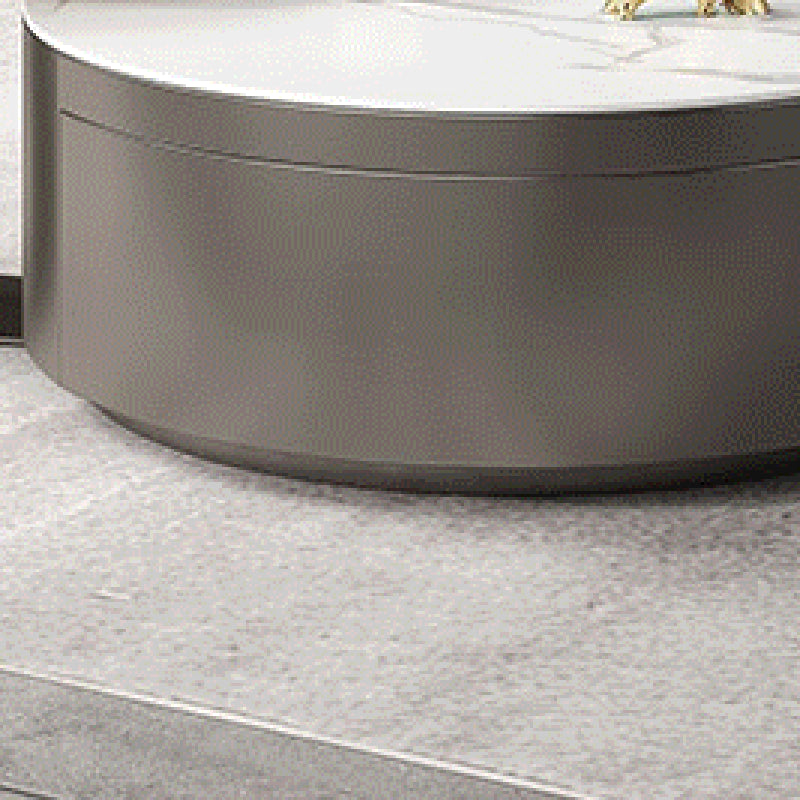 Glam Drum Coffee or End Table with Storage Drawers Slate Top
