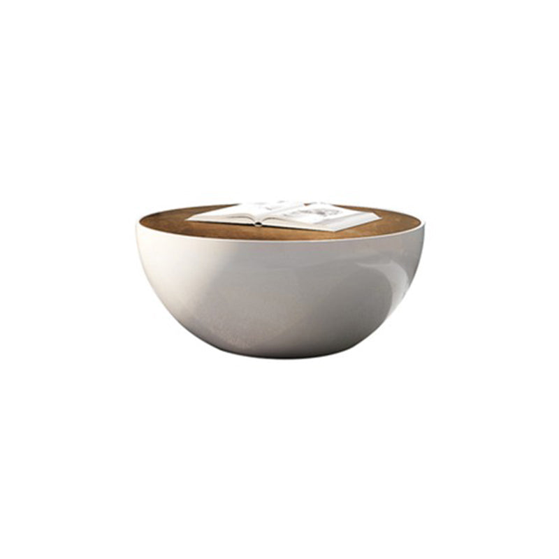 Abstract Coffee Cocktail Table with Trunk Storage Modern Round Glass Top