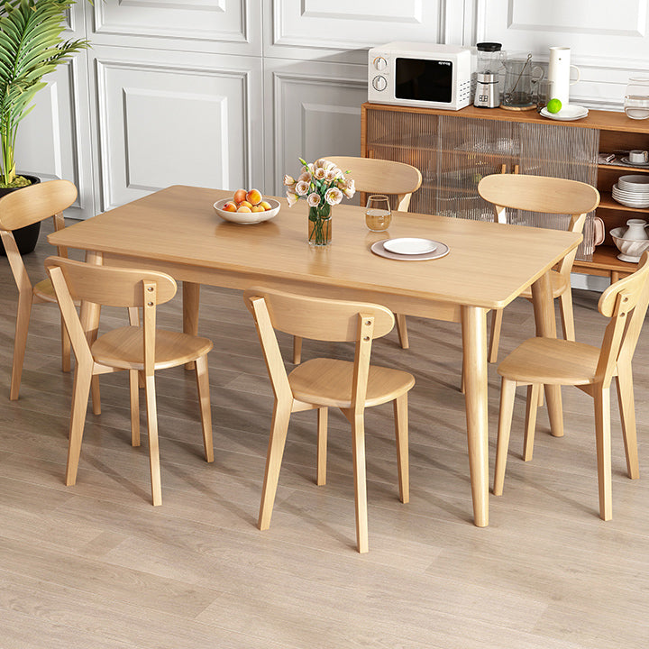 Contemporary Solid Wood Rectangular Dining Table for Dining Hall