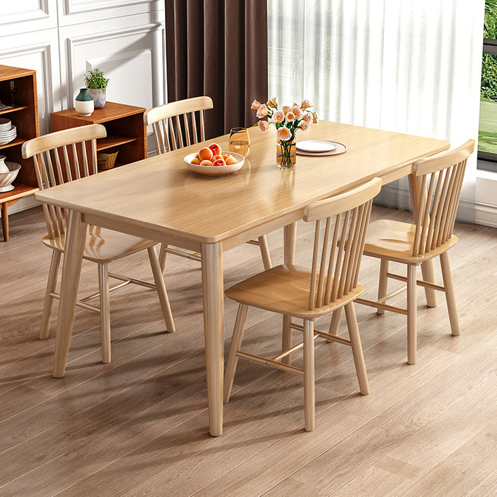 Contemporary Solid Wood Rectangular Dining Table for Dining Hall