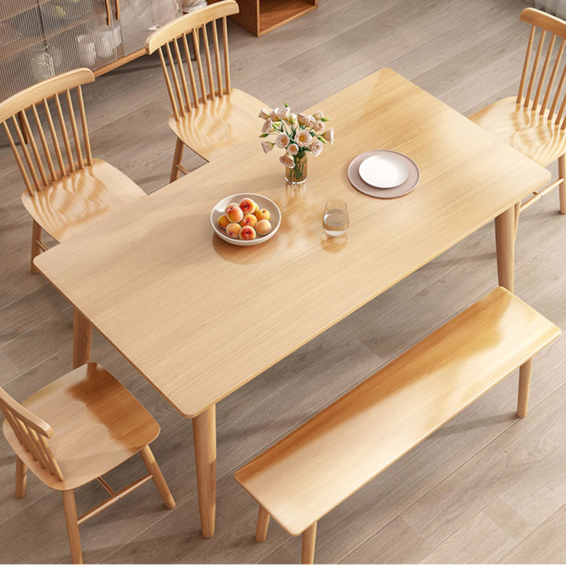 Contemporary Solid Wood Rectangular Dining Table for Dining Hall