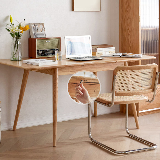 Modern Style Rectangle Extendable Wood Dining Table, 47.2" x 31.5" x 29.5"
