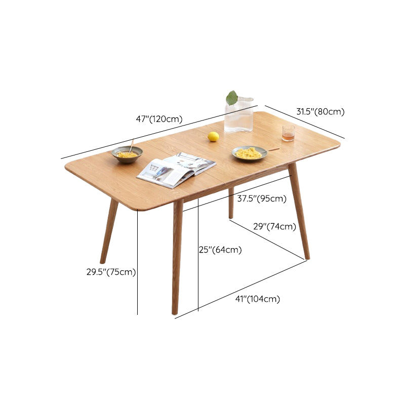 Modern Style Rectangle Extendable Wood Dining Table, 47.2" x 31.5" x 29.5"