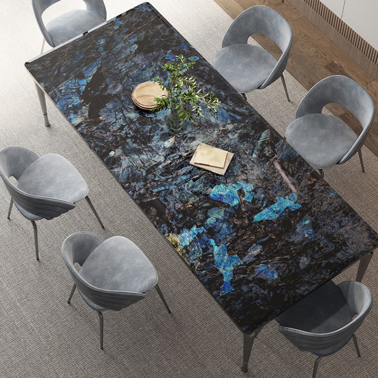 1/4/7 Pieces Modern Stone Top Rectangle Stainless Steel Base Dining Set for Home