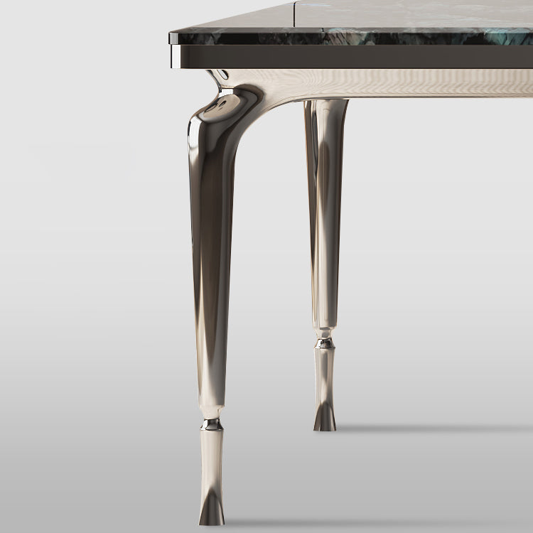 1/4/7 Pieces Modern Stone Top Rectangle Stainless Steel Base Dining Set for Home