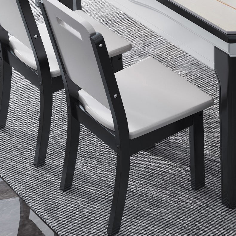 Modern Style Stone Set of 7 Round Shape Dining Furniture Set