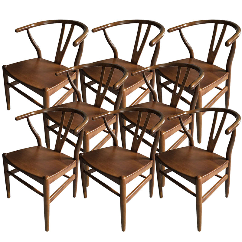 Solid Wood Frame Dining Arm Chair Modern Indoor Chair for Dining Room