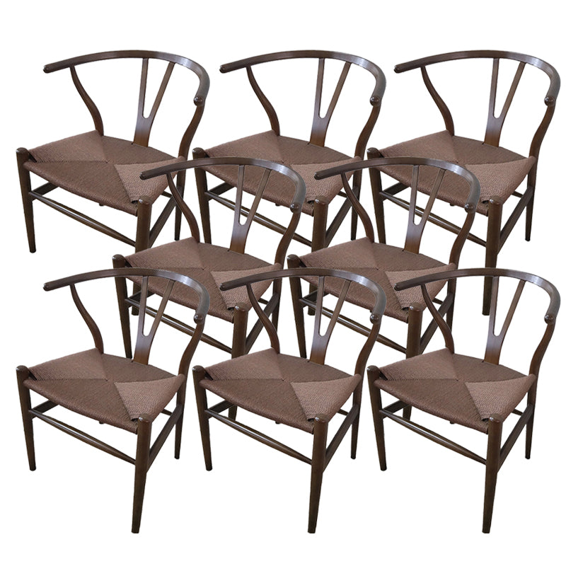 Solid Wood Frame Dining Arm Chair Modern Indoor Chair for Dining Room