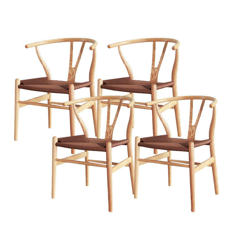 Solid Wood Frame Dining Arm Chair Modern Indoor Chair for Dining Room