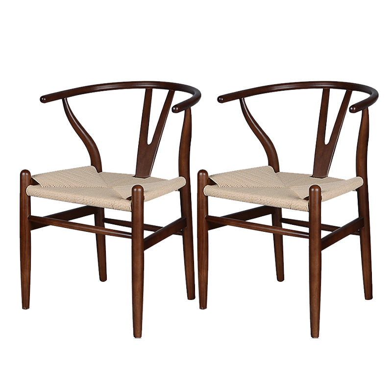 Solid Wood Frame Dining Arm Chair Modern Indoor Chair for Dining Room