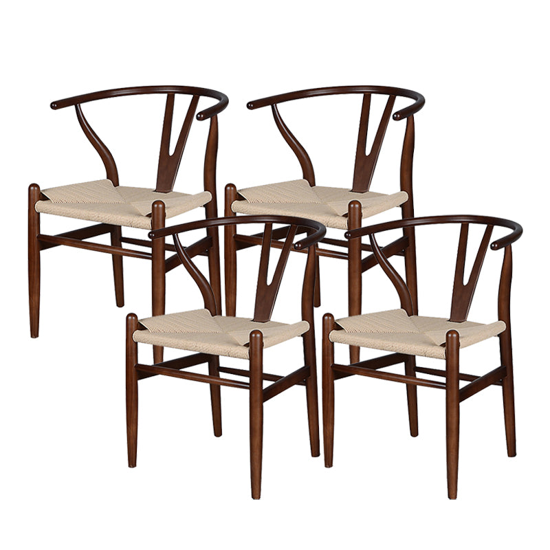 Solid Wood Frame Dining Arm Chair Modern Indoor Chair for Dining Room