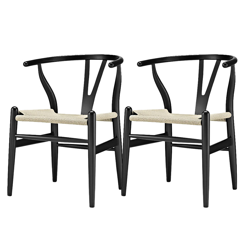 Solid Wood Frame Dining Arm Chair Modern Indoor Chair for Dining Room