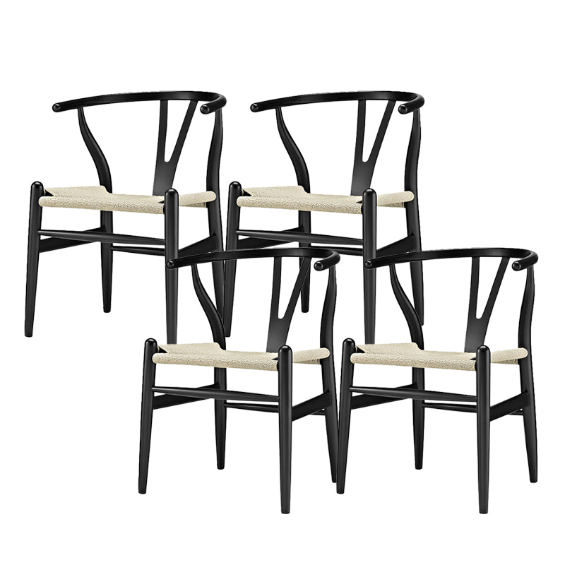Solid Wood Frame Dining Arm Chair Modern Indoor Chair for Dining Room