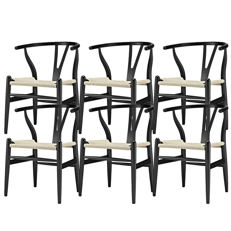 Solid Wood Frame Dining Arm Chair Modern Indoor Chair for Dining Room