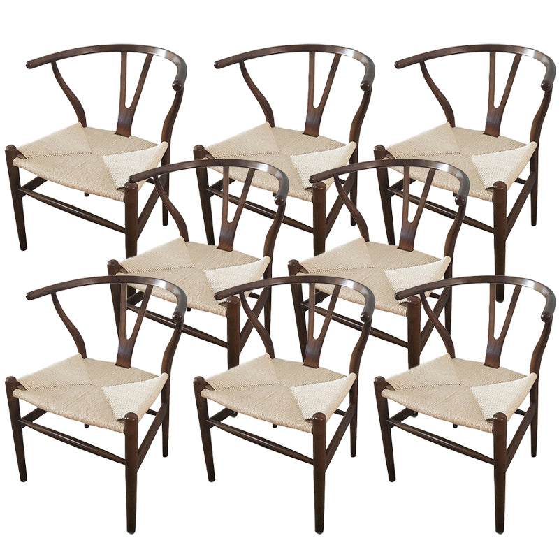 Solid Wood Frame Dining Arm Chair Modern Indoor Chair for Dining Room