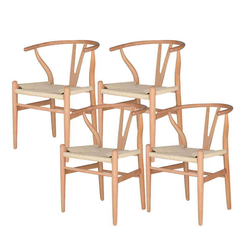 Solid Wood Frame Dining Arm Chair Modern Indoor Chair for Dining Room