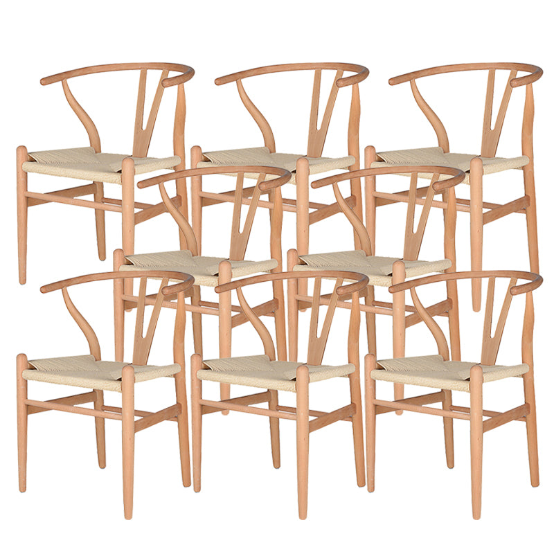 Solid Wood Frame Dining Arm Chair Modern Indoor Chair for Dining Room