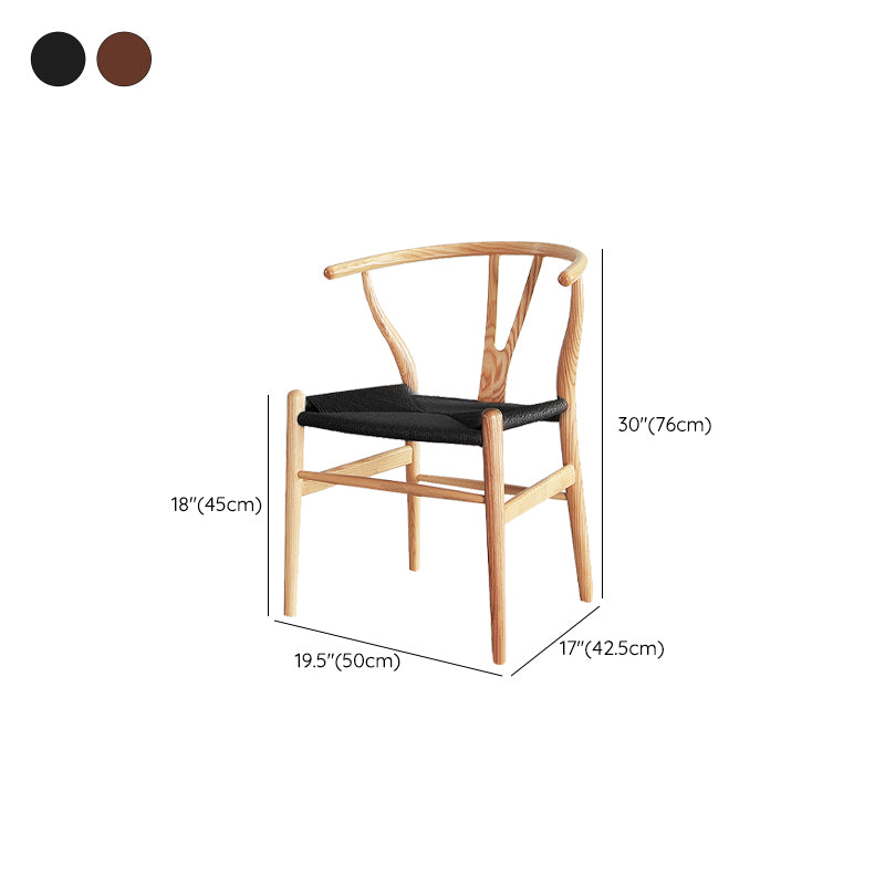 Solid Wood Frame Dining Arm Chair Modern Indoor Chair for Dining Room