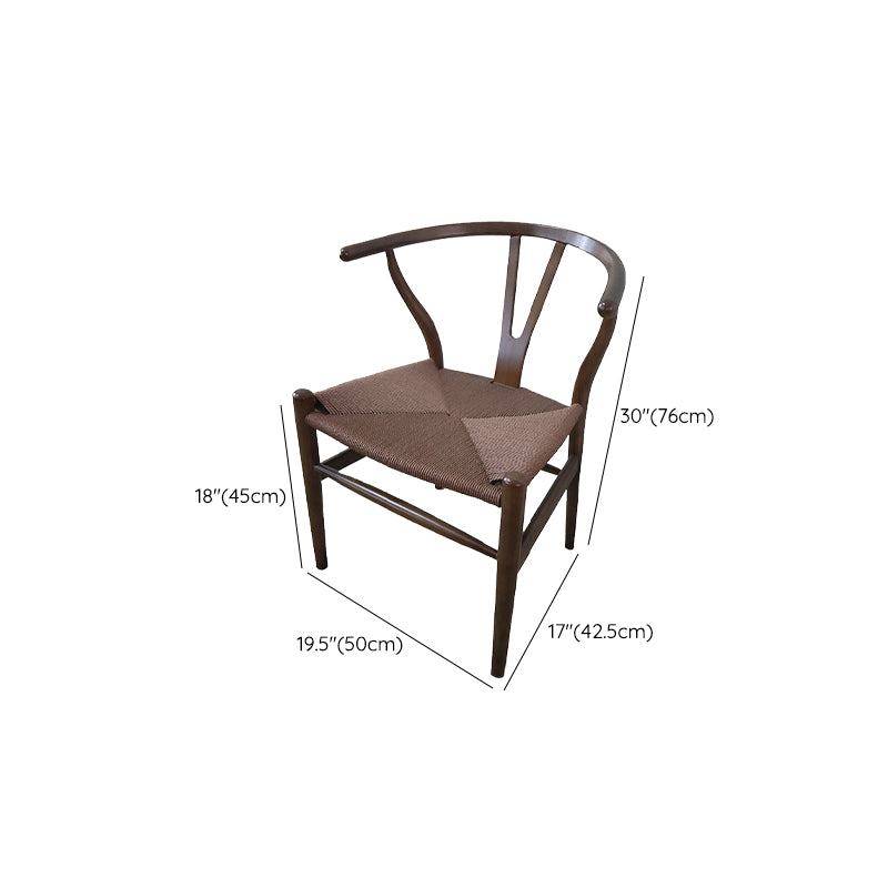 Solid Wood Frame Dining Arm Chair Modern Indoor Chair for Dining Room