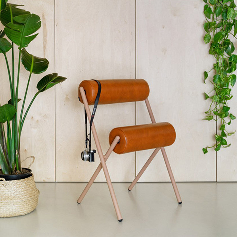 Nordic Stackable Backrest Cushion Chair with Metal Legs for Living Room