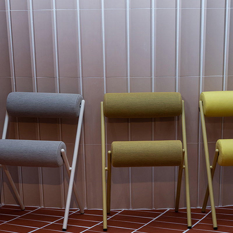 Nordic Stackable Backrest Cushion Chair with Metal Legs for Living Room