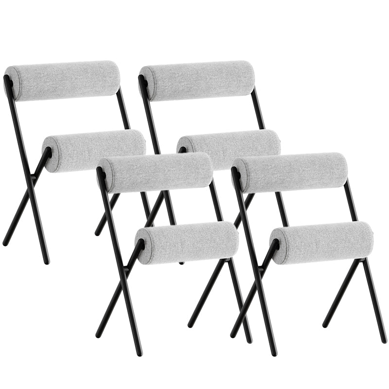 Nordic Stackable Backrest Cushion Chair with Metal Legs for Living Room